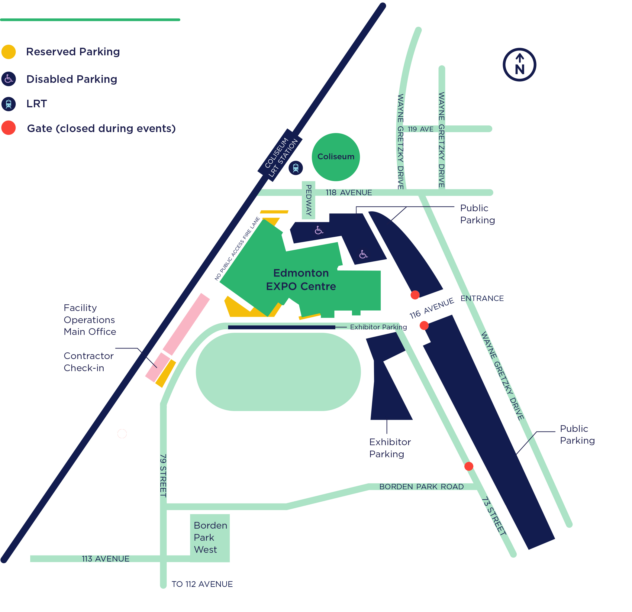 A grounds map of the EXPO Centre.